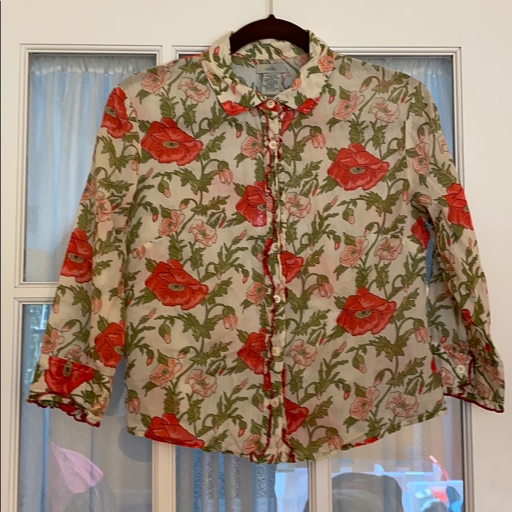 Vintage Anthropologie Odille Button Down Blouse Size 4